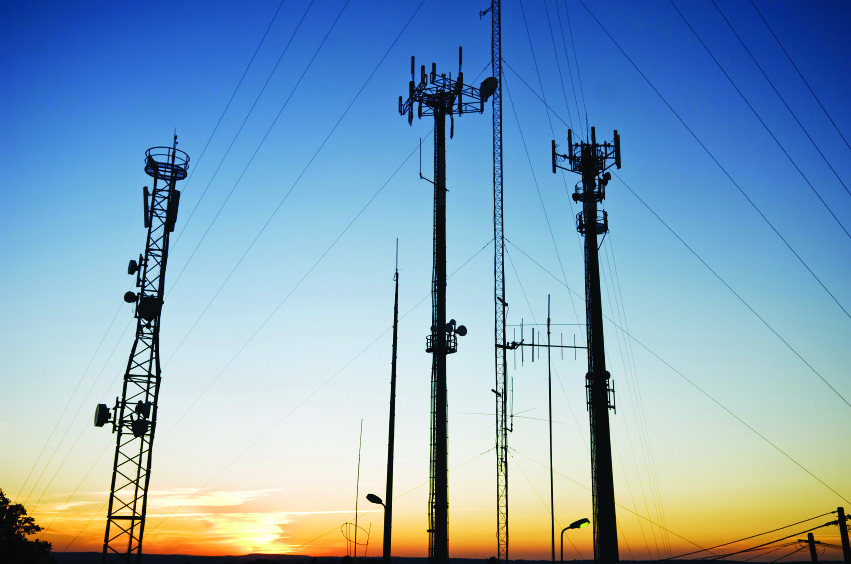 Telecommunications towers, relays and mobile radio antennas